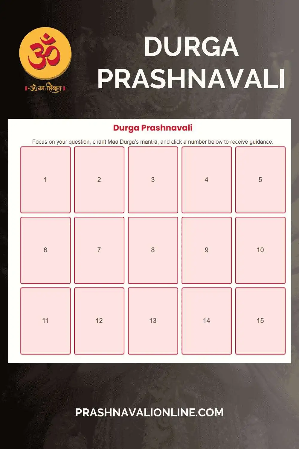 Use This Free Online Durga Prashnavali to Get a Detailed Answer About Your Problems with Yes or No Guidance 2 Image of Durga Prashnavali used to get answers from Goddess Durga